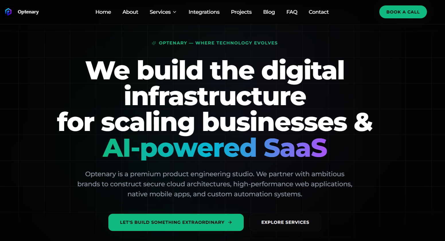 Optenary technology agency website